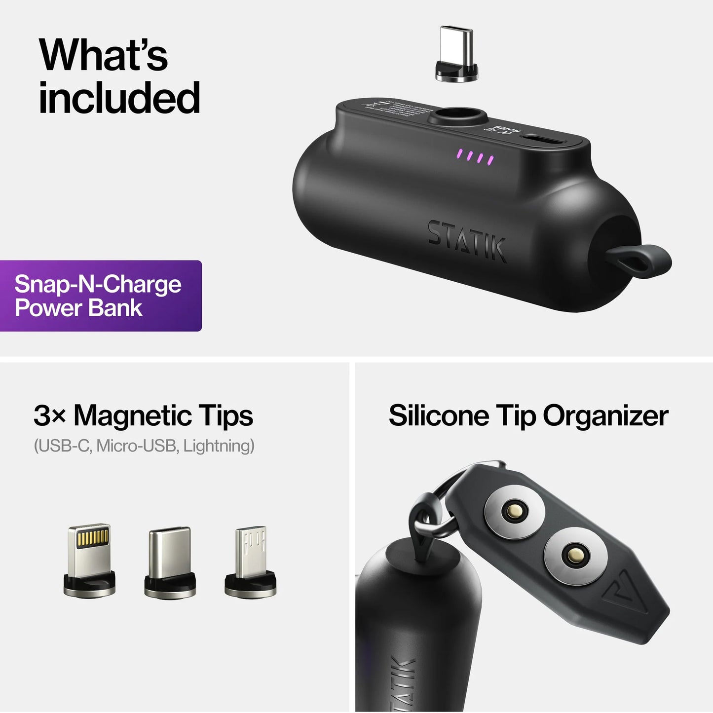 Snap-N-Charge | Universal Magnetic Power Bank